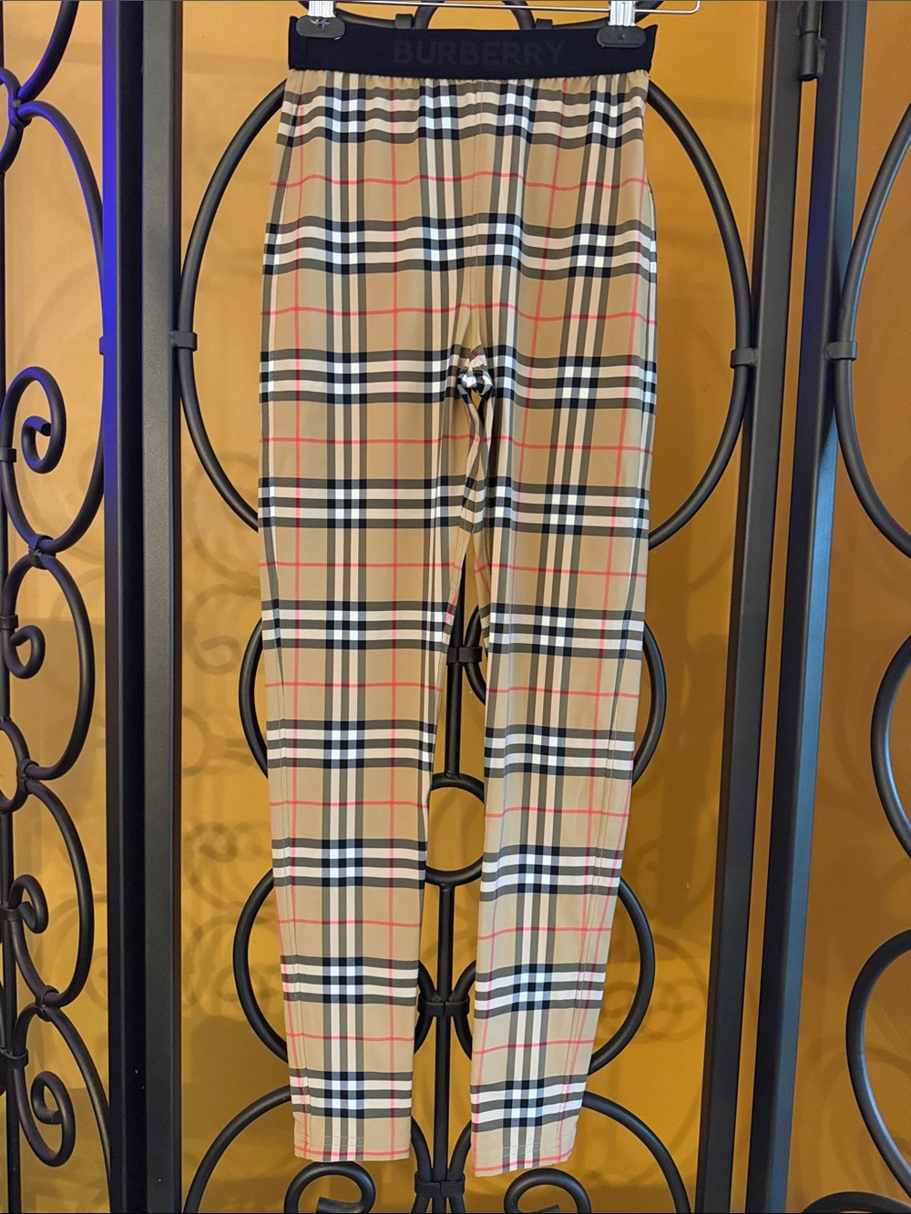 BURBERRY Check Stretch Jersey Leggings